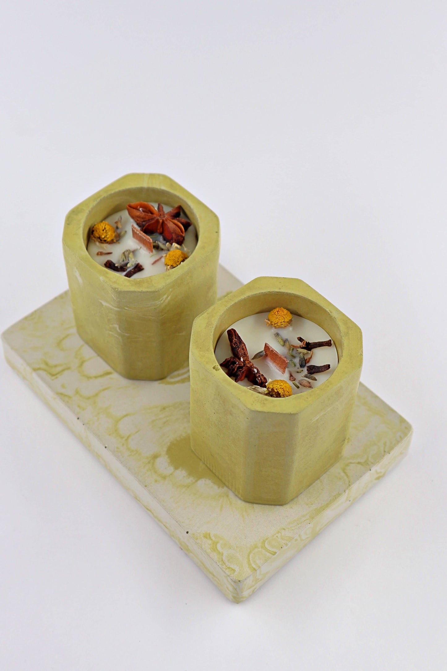 Pack plateau et 2 bougies Céramique